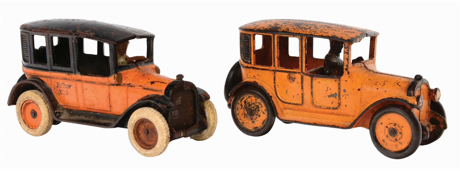 LOT OF TWO CAST IRON TAXIS.