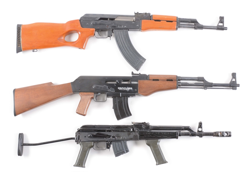 (M) LOT OF THREE: THREE AK PATTERN RIFLES FROM NORINCO, ARMS CORPORATION, AND VULCAN ARMS.