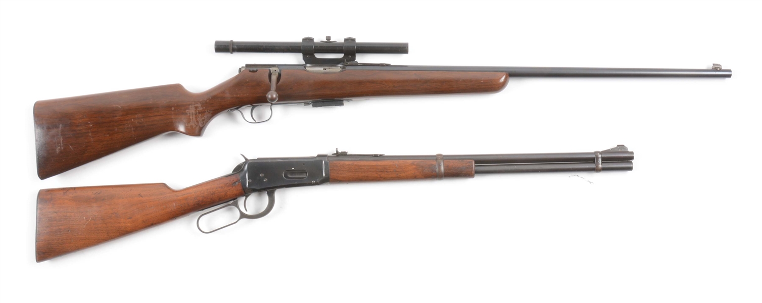 (C) LOT OF TWO: SAVAGE 23D BOLT ACTION .22 HORNET RIFLE AND WINCHESTER MODEL 94 BRITISH LEND-LEASE RIFLE. 