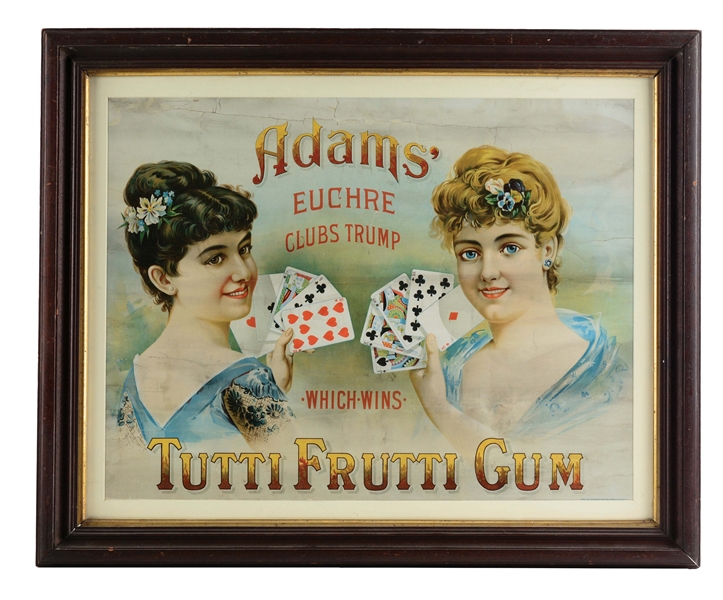 FRAMED ADAMS TUTTI FRUTTI GUM ADVERTISEMENT.