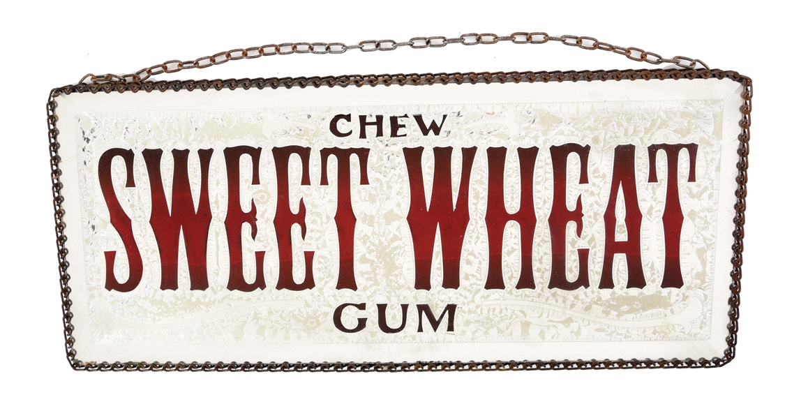 BEAUTIFUL ORIGINAL GLUE-CHIP SIGN FOR SWEET WHEAT CHEWING GUM.