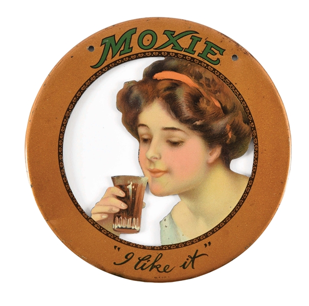 MOXIE SODA DIE CUT TIN SIGN.