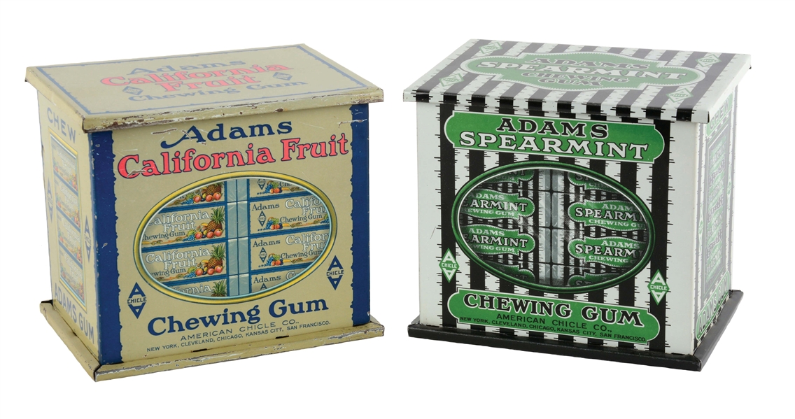 LOT OF 2: COUNTER TOP CHEWING GUM TINS.