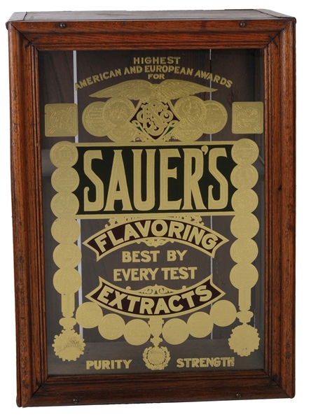 SAUERS FLAVORING EXTRACTS DISPLAY CABINET. 