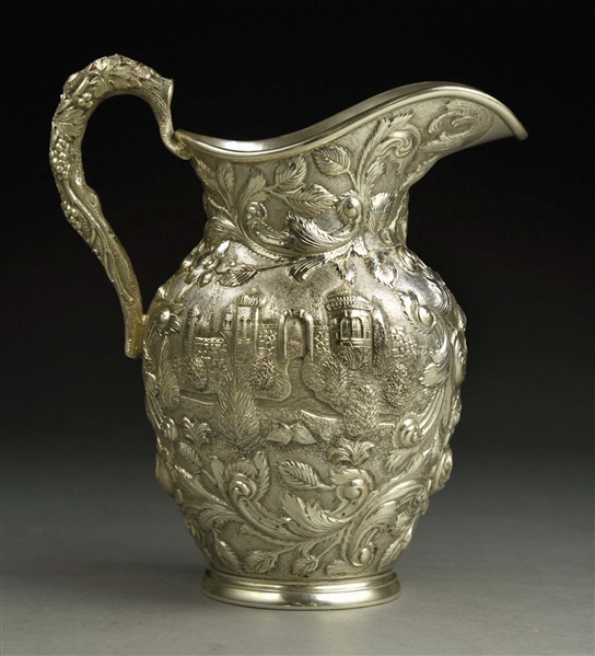 A STERLING WATER PITCHER.
