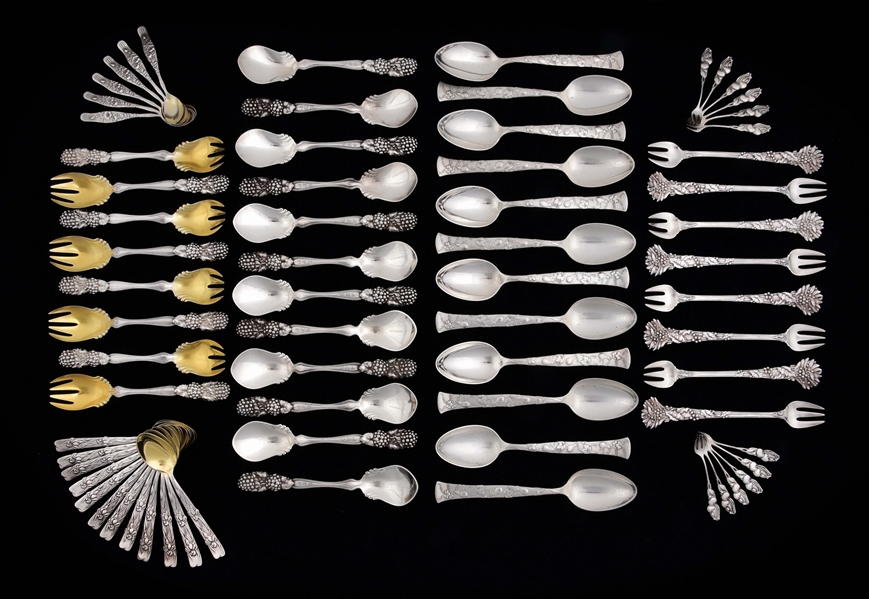 A GROUP OF TIFFANY STERLING SMALL SPOONS AND FORKS.