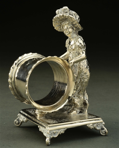 VICTORIAN LADY FIGURAL NAPKIN RING.