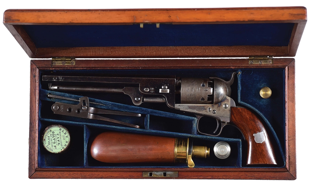 (A) CASED LONDON COLT 1851 NAVY PERCUSSION PISTOL.