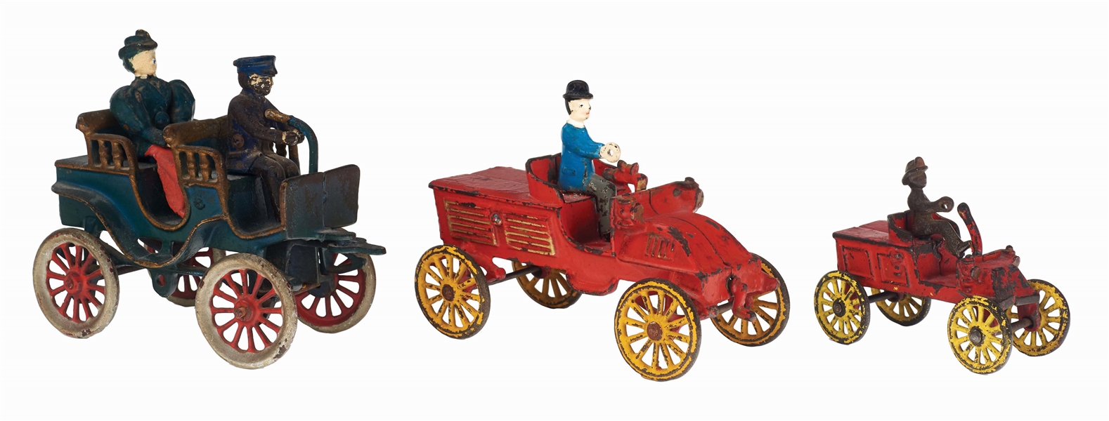 LOT OF THREE HORSELESS CARRIAGE.