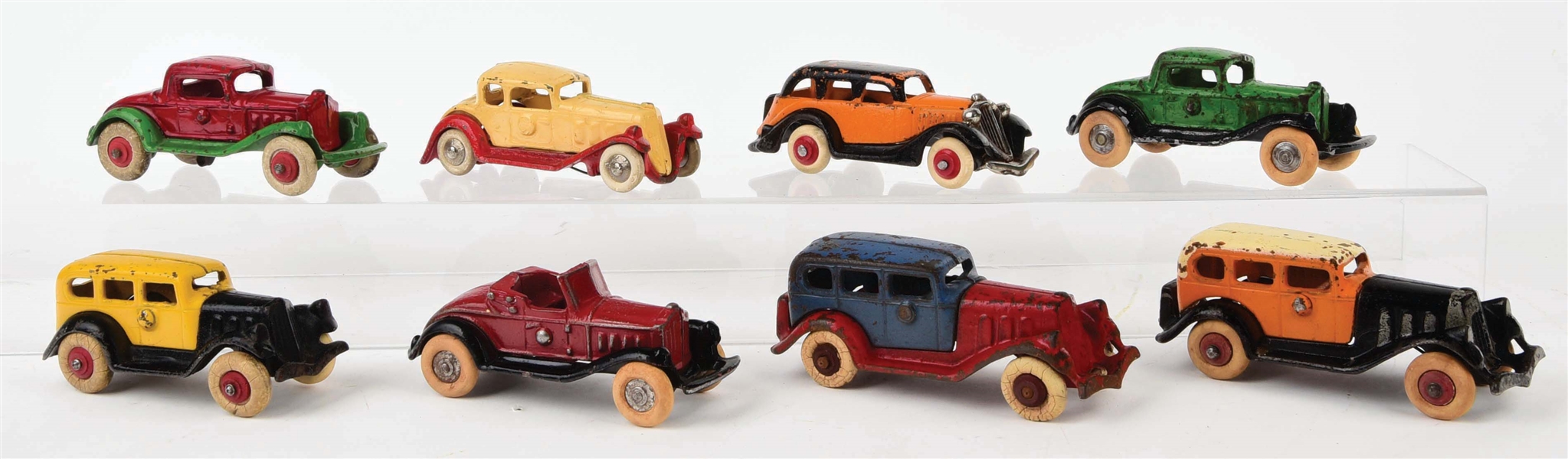 LOT OF 8: VARIOUS CAST-IRON AMERICAN MADE AUTOMOBILES.