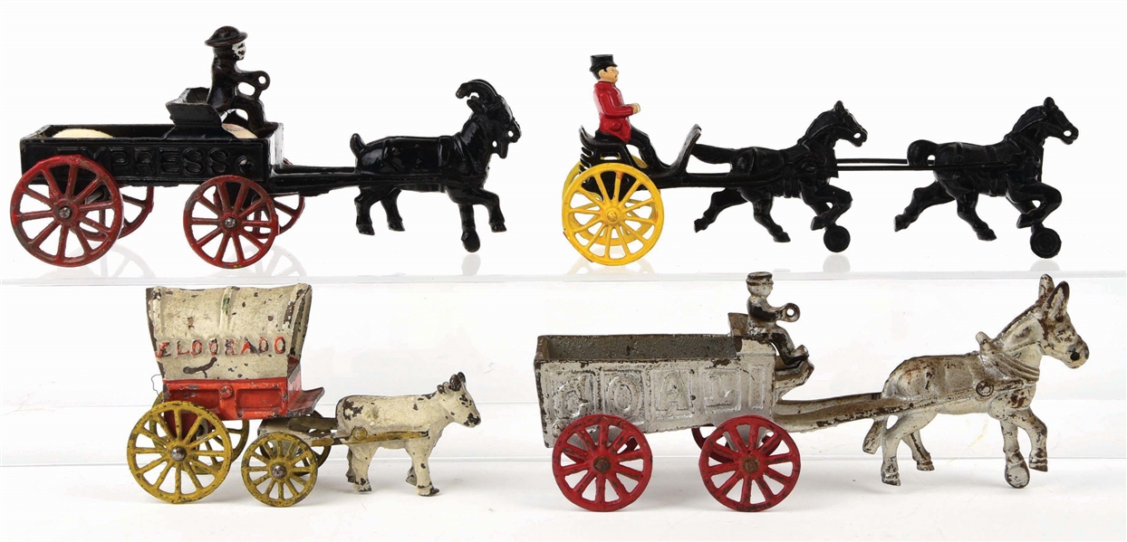 LOT OF 4: AMERICAN MADE ANIMAL-DRIVEN VEHICLES.