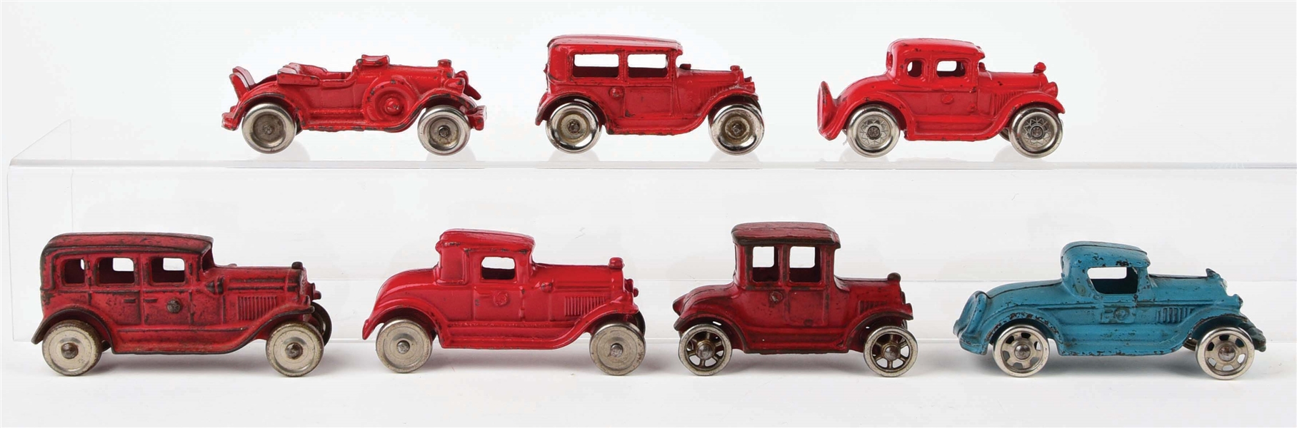 LOT OF 7: AMERICAN MADE CAST-IRON VEHICLES.