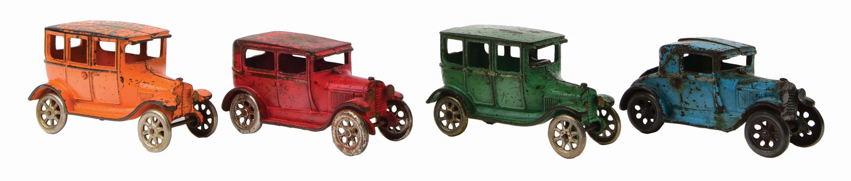 LOT OF 4: VARIOUS ARCADE EARLY CAST-IRON AUTOMOBILES.