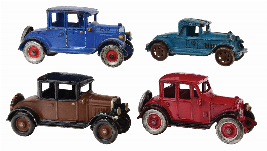 LOT OF 4: AMERICAN MADE CAST-IRON AUTOS. 