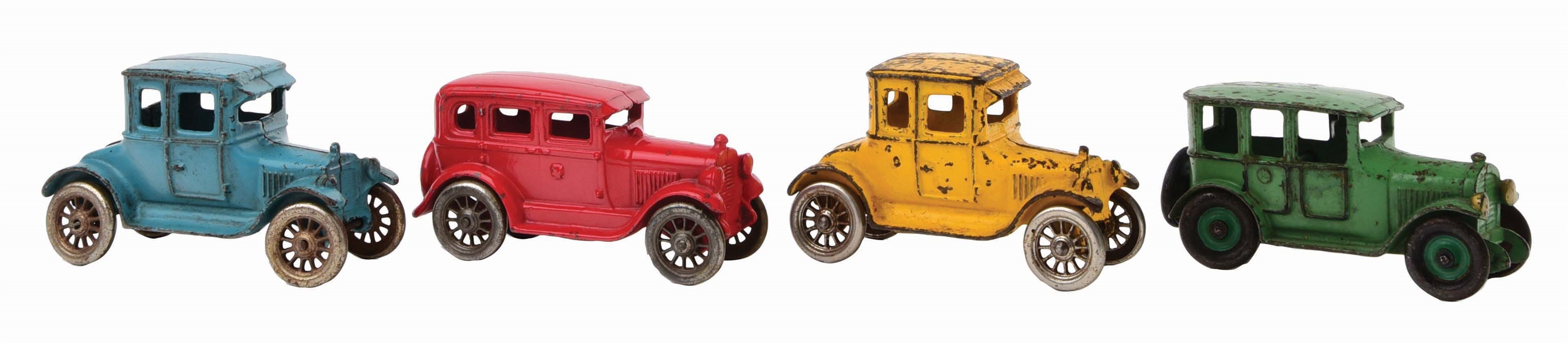 LOT OF 4: CAST-IRON AMERICAN MADE VEHICLES. 