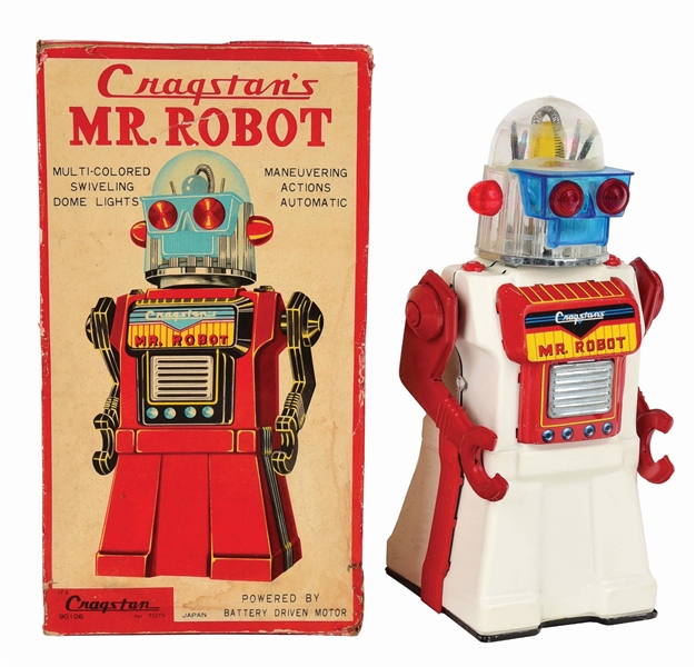 JAPANESE TIN-LITHO BATTERY-OPERATED CRAGSTONS MR. ROBOT.