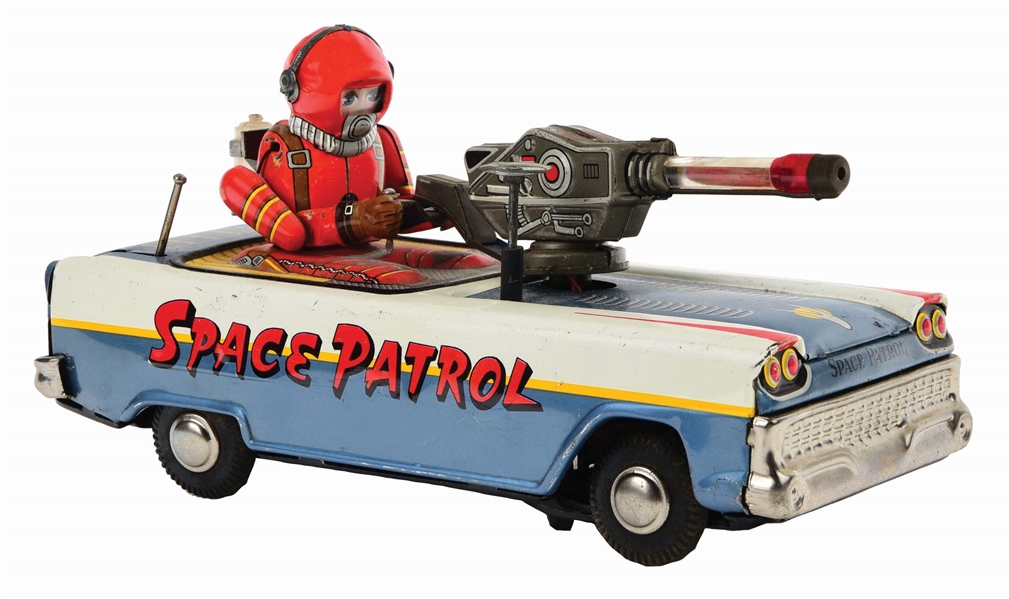 JAPANESE TIN-LITHO BATTERY-OPERATED SPACE PATROL VEHICLE.