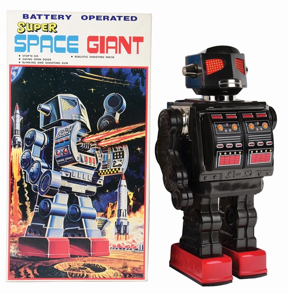 JAPANESE BATTERY-OPERATED TIN-LITHO SUPER SPACE GIANT ROBOT. 