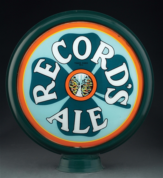 RECORDS ALE COMPLETE 15" GLOBE ON METAL BODY.