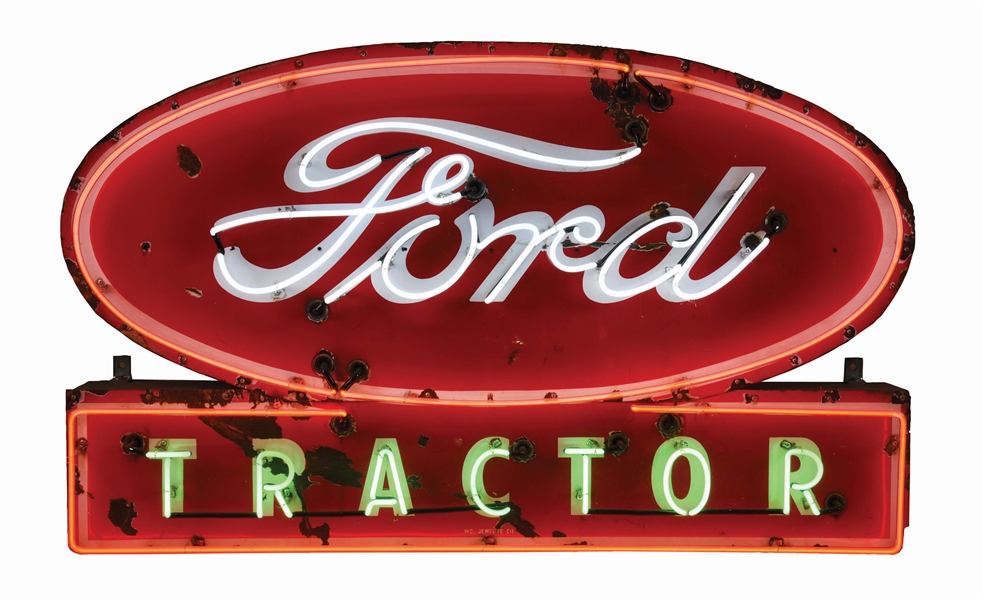 FORD TRACTOR PORCELAIN NEON SIGN.
