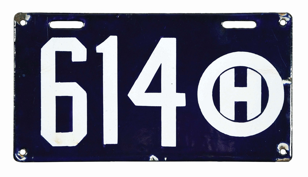 OHIO 1909 PORCELAIN THREE DIGIT LICENSE PLATE. 