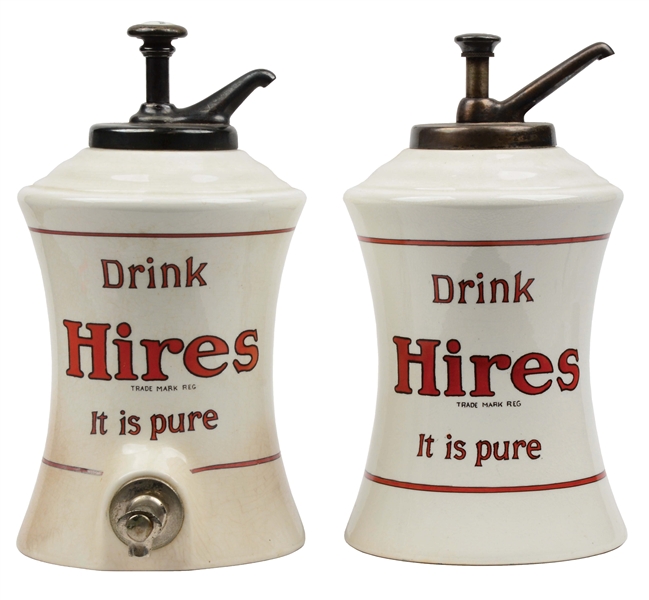 LOT OF 2: HIRES SYRUP DISPENSERS.