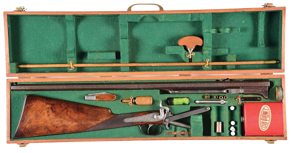 (A) BRITISH SINGLE SHOT PERCUSSION RIFLE WITH CASE 