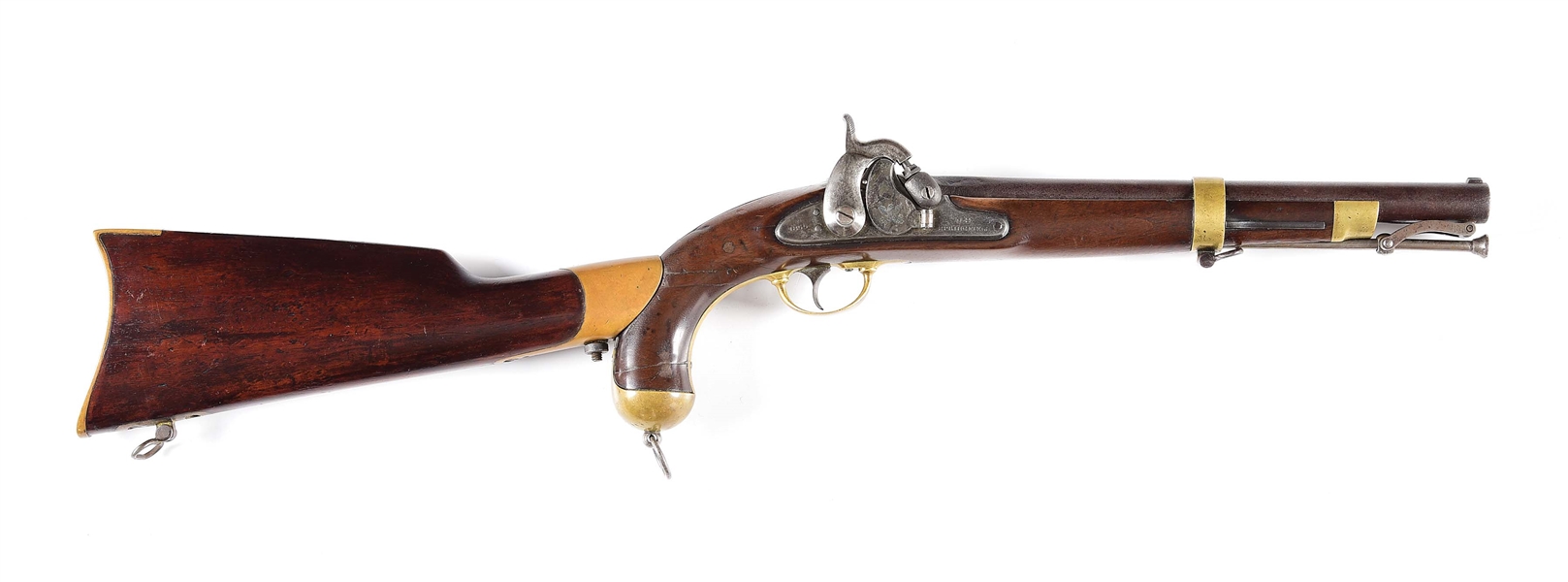 (A) SPRINGFIELD 1855 PERCUSSION PISTOL CARBINE WITH STOCK.