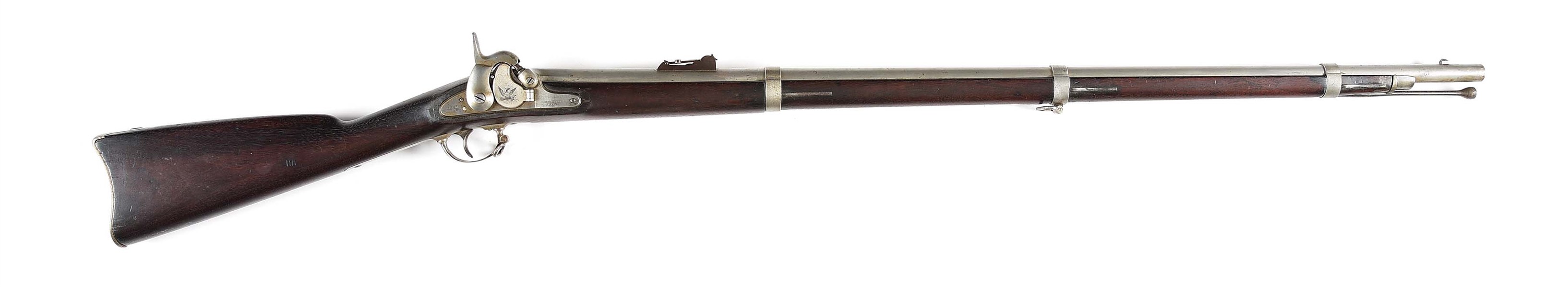(A) RARE WHITNEY MODEL 1855 .58 CALIBER PERCUSSION RIFLED MUSKET DATED 1858.