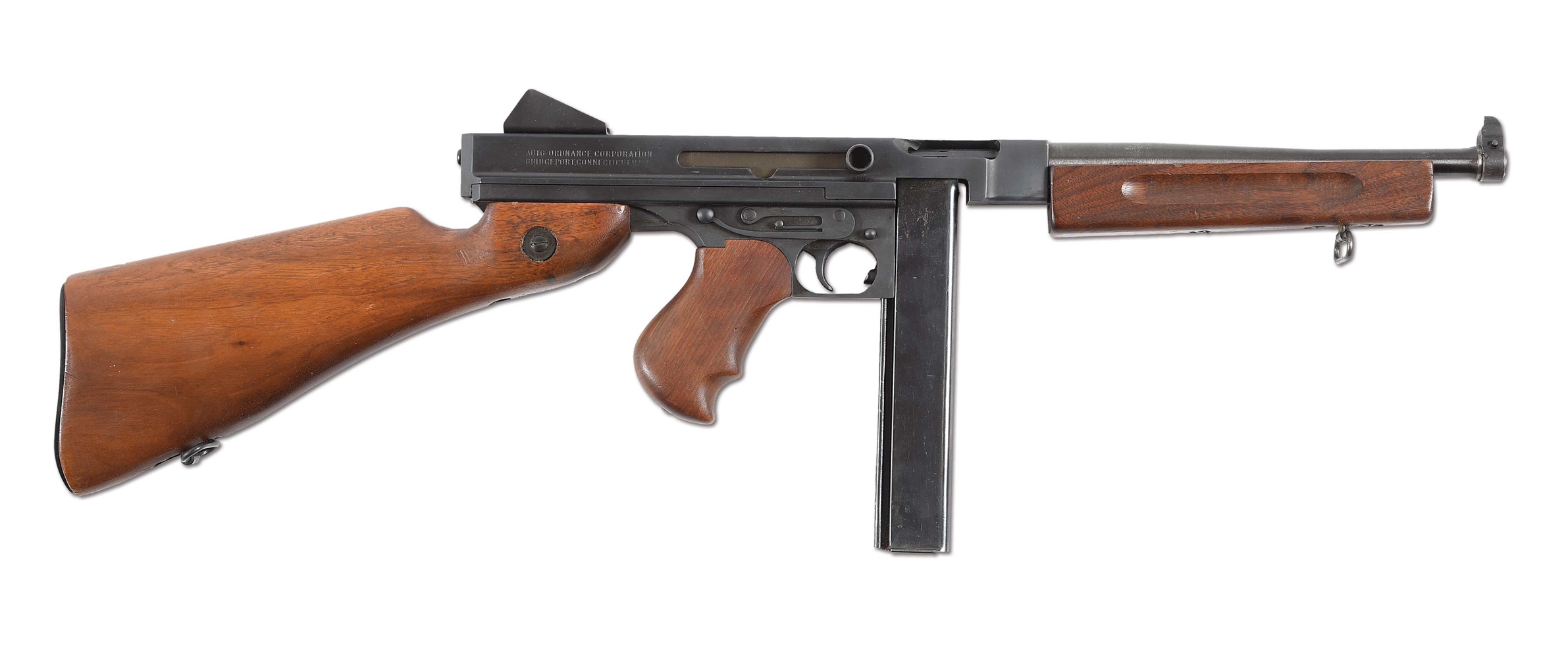 (N) SCARCE M1 MODEL THOMPSON MACHINE GUN FROM WORLD WAR II ERA (CURIO AND RELIC).