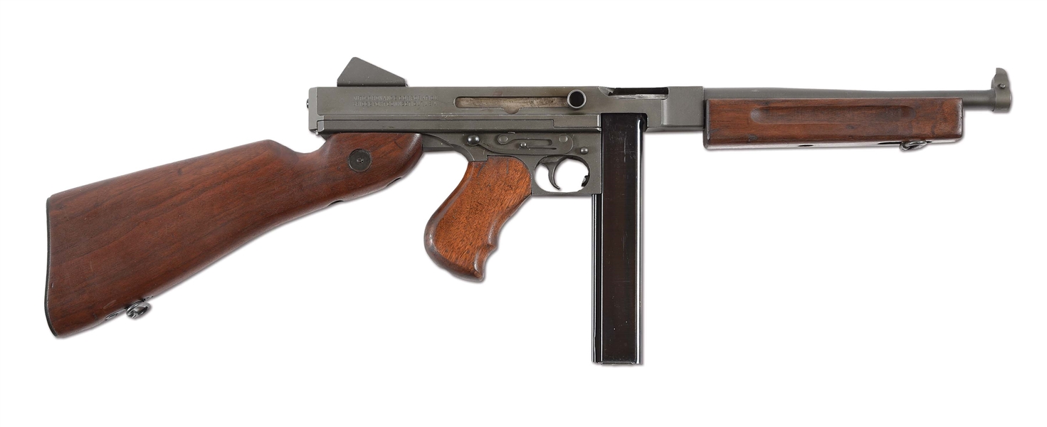 (N) SUPERB CONDITION CLASSIC U.S. PROPERTY MARKED WORLD WAR II AUTO ORDNANCE M1A1 THOMPSON MACHINE GUN (CURIO & RELIC).