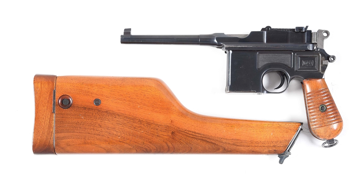 (C) FINE LATE PRODUCTION 1930 COMMERCIAL MAUSER C96 7.63MM SEMI-AUTOMATIC PISTOL WITH STOCK.
