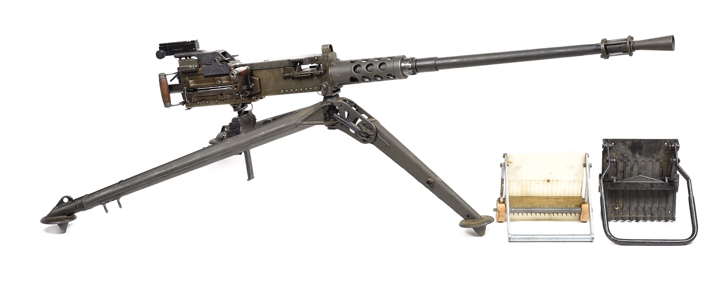 (M) TNW MANUFACTURED SEMI-AUTOMATIC BROWNING M2 .50 CALIBER GUN (NOT MACHINE GUN) ON EXCEPTIONALLY RARE MODERN LIGHTWEIGHT MODEL 205 GROUND TRIPOD.