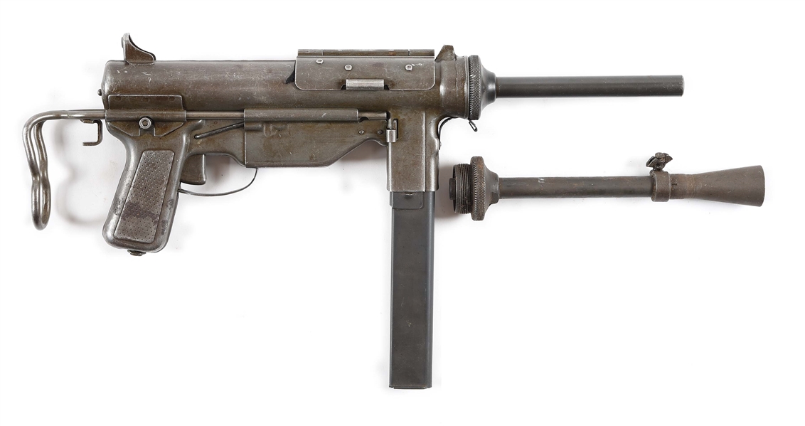 (N) VERY DESIRABLE ORIGINAL WORLD WAR II ITHACA MANUFACTURED M3A1 “GREASE GUN” MACHINE GUN (PRE-86 DEALER SAMPLE).