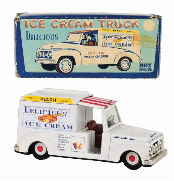 JAPANESE TIN-LITHO FRICTION ICE CREAM TRUCK.