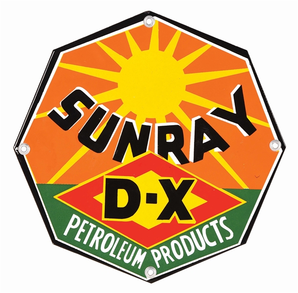 DX SUNRAY PETROLEUM PRODUCTS PORCELAIN LUBSTER SIGN. 