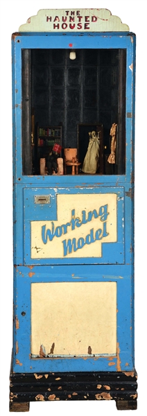 1¢ BOLLANDS WORKING MODEL "HAUNTED HOUSE" ARCADE MACHINE. 