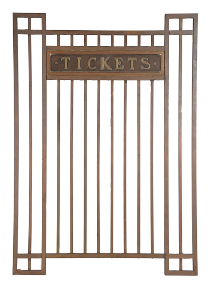 BRASS CARNIVAL TICKET CAGE. 
