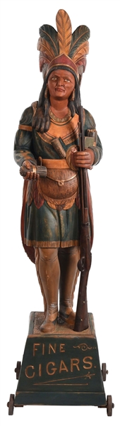CIGAR STORE INDIAN ATTRIBUTED TO THOMAS BROOKS. 