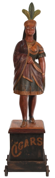 CIGAR STORE INDIAN MAIDEN ATTRIBUTED TO SAMUEL ROBB.
