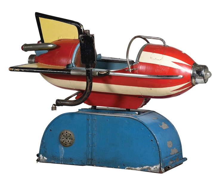COIN-OPERATED "EDWIN HALL & COMPANY"" ROCKET KIDDIE RIDE.