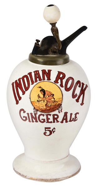 INDIAN ROCK GINGER ALE SYRUP DISPENSER.