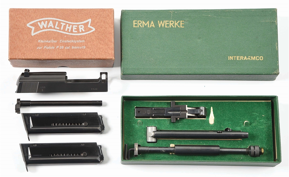 LOT OF 2 WALTHER AND ERMA WERKE .22 CONVERSION UNITS IN BOXES 