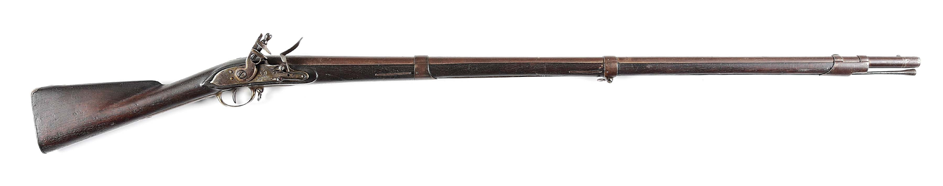 (A) OLIVER BIDWELL 1808 CONTRACT FLINTLOCK RIFLE.