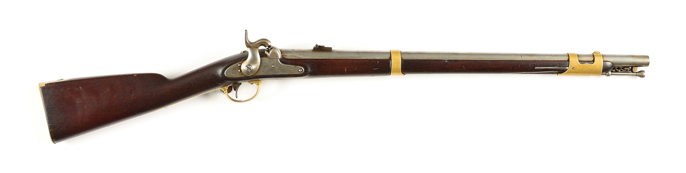 (A) RARE SPRINGFIELD MODEL 1847 CAVALRY RIFLED MUSKETOON WITH CHAIN RETAINED RAMROD, DATED 1853.