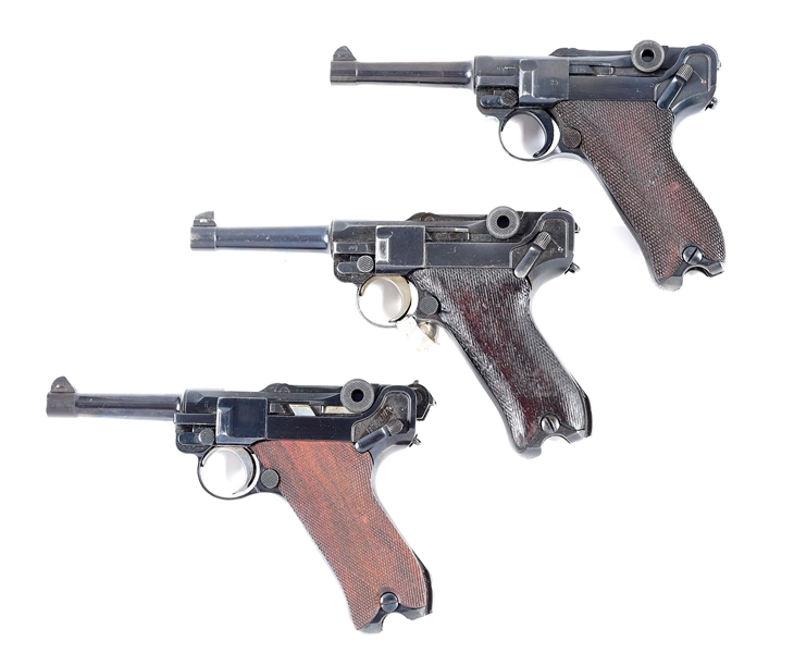 (C) LOT OF 3: TWO DWM AND ONE ERFURT P.08 LUGER PISTOLS.