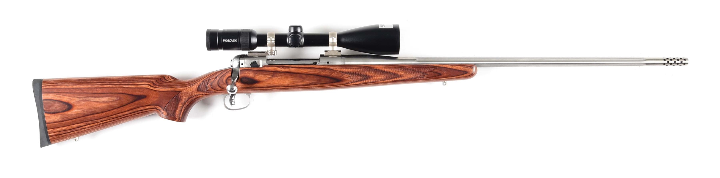 (M) ER SHAW MARK VII BOLT ACTION RIFLE WITH SCOPE.