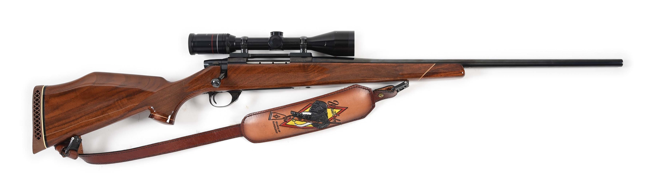 (C) WEATHERBY VANGUARD BOLT ACTION 7MM REM MAG RIFLE WITH SCOPE.