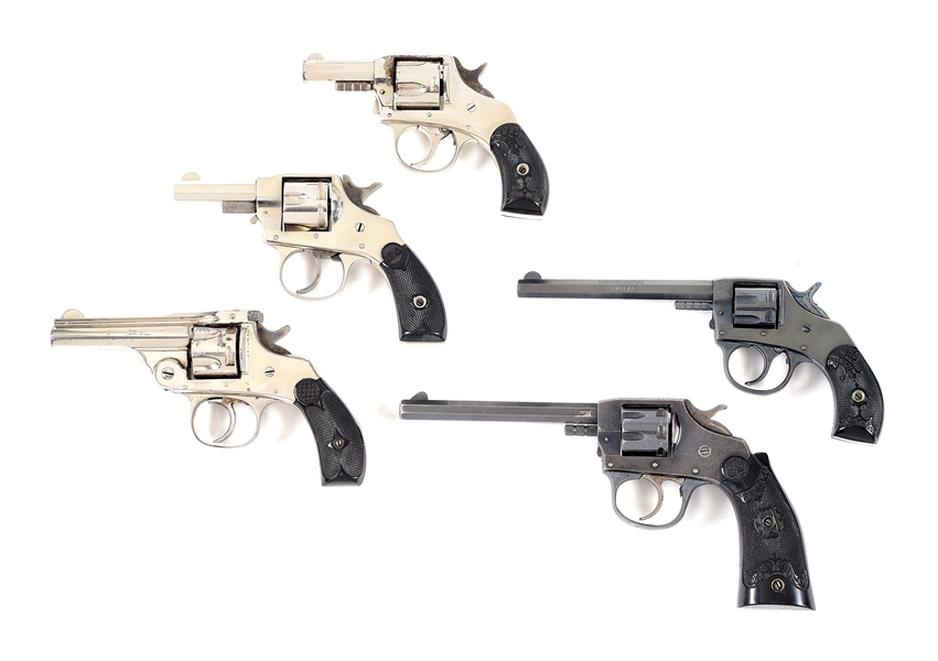 (C) COLLECTORS LOT OF 5: REVOLVERS FROM VARIOUS MAKERS WITH THREE IN ORIGINAL BOXES.