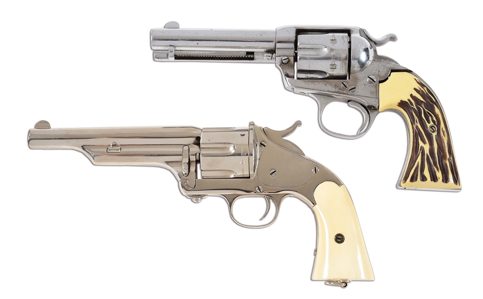 (C) LOT OF TWO: COLT BISLEY AND MERWIN & HULBERT REVOLVERS.